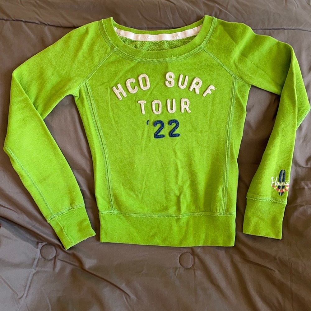 Vintage Hollister Co. green crewneck sweater.